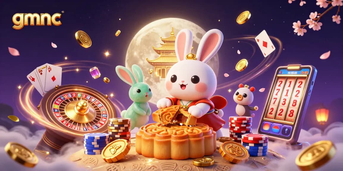 Experience the thrill of gmnc with a vibrant 3D illustration of gaming elements and rich cultural symbology.