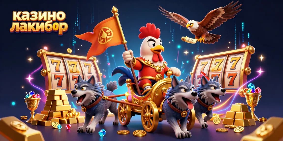 Experience the thrill of казино лакибир with this dynamic 3D illustration showcasing heroic casino elements.