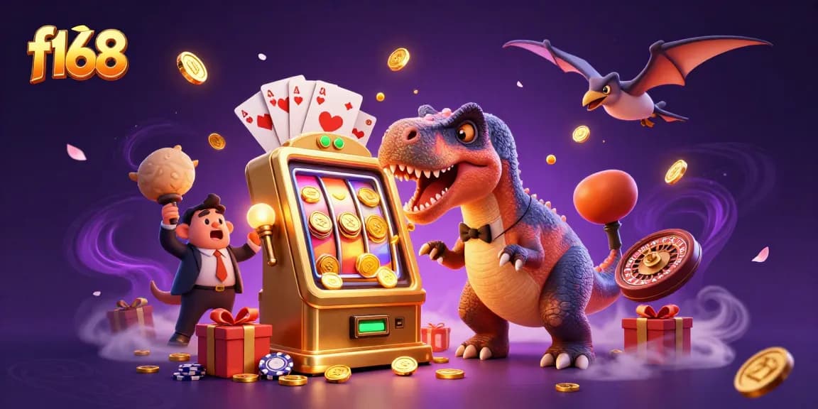 f168 players winning with pachycephalosaurus headbutting a slot machine jackpot