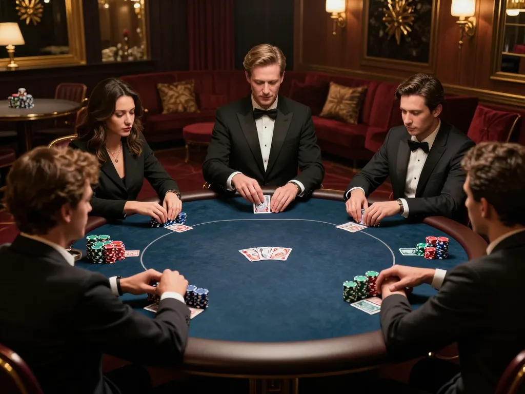 Poker game at https://vipwin79.net/ with players engaged in strategic gameplay and premium chips on the table.