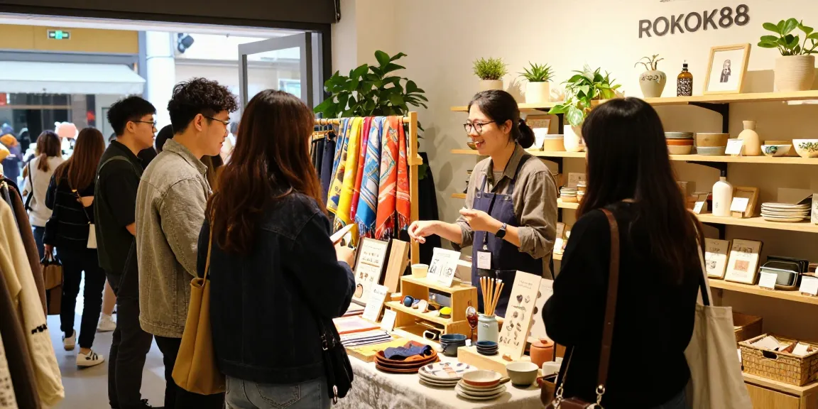 Engaging shopping experience at ROKOK88, showcasing local products that support UMKM.