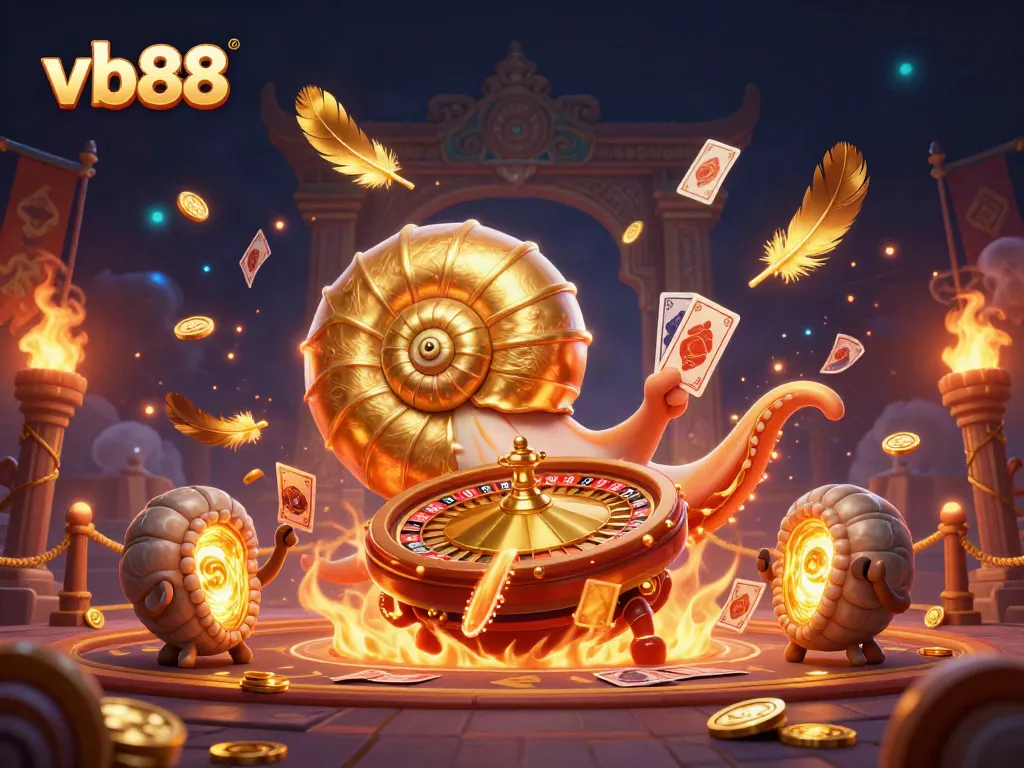 Experience winning excitement at vb88 with a dynamic 3D casino scene featuring a giant nautilus roulette