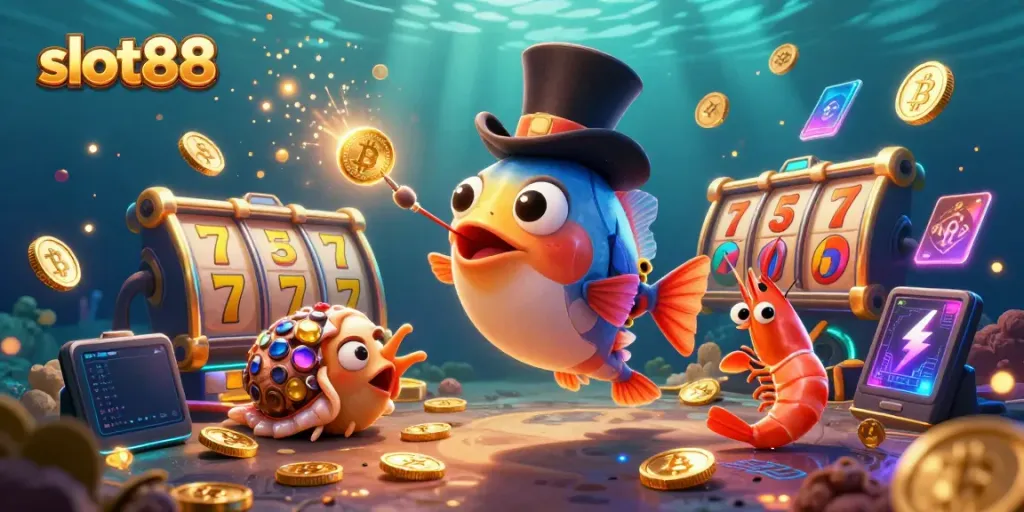 Experience the excitement of slot88 with glowing characters and vibrant slot elements.