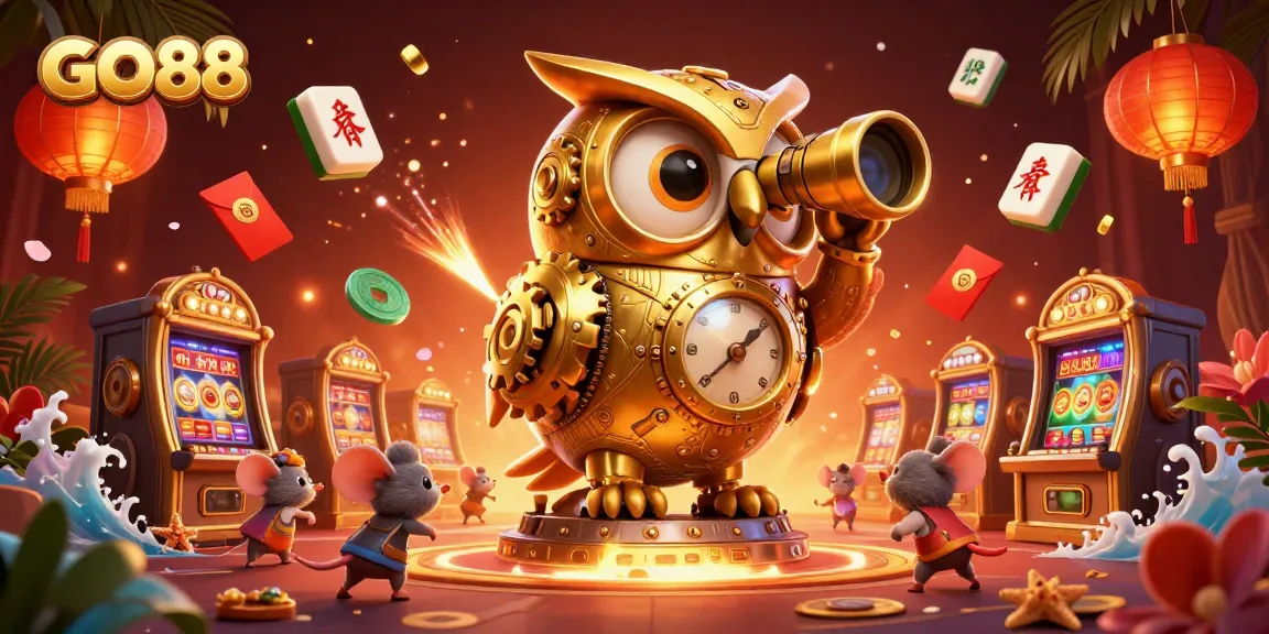 Experience the excitement of GO88 in a vibrant, colorful casino scene featuring dynamic game elements.