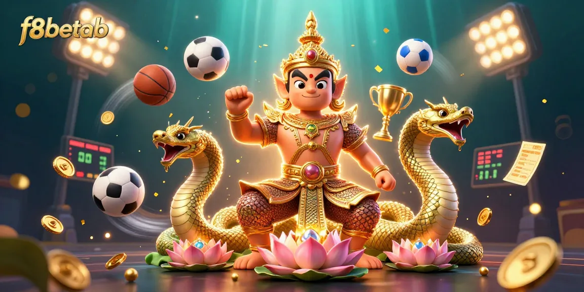 Win big at f8betab with dynamic 3D casino-themed sports illustration featuring lively characters and elements.