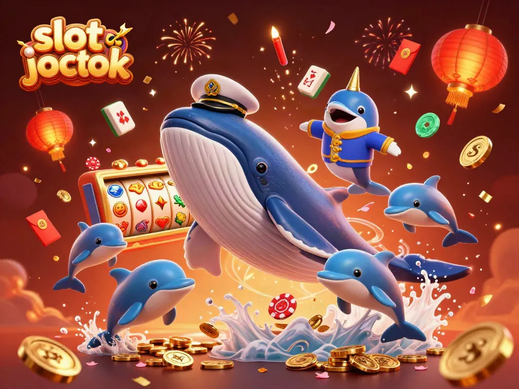 Experience the excitement of slot jackpot wins with a whale, narwhal, and dolphins in an ocean of coins.