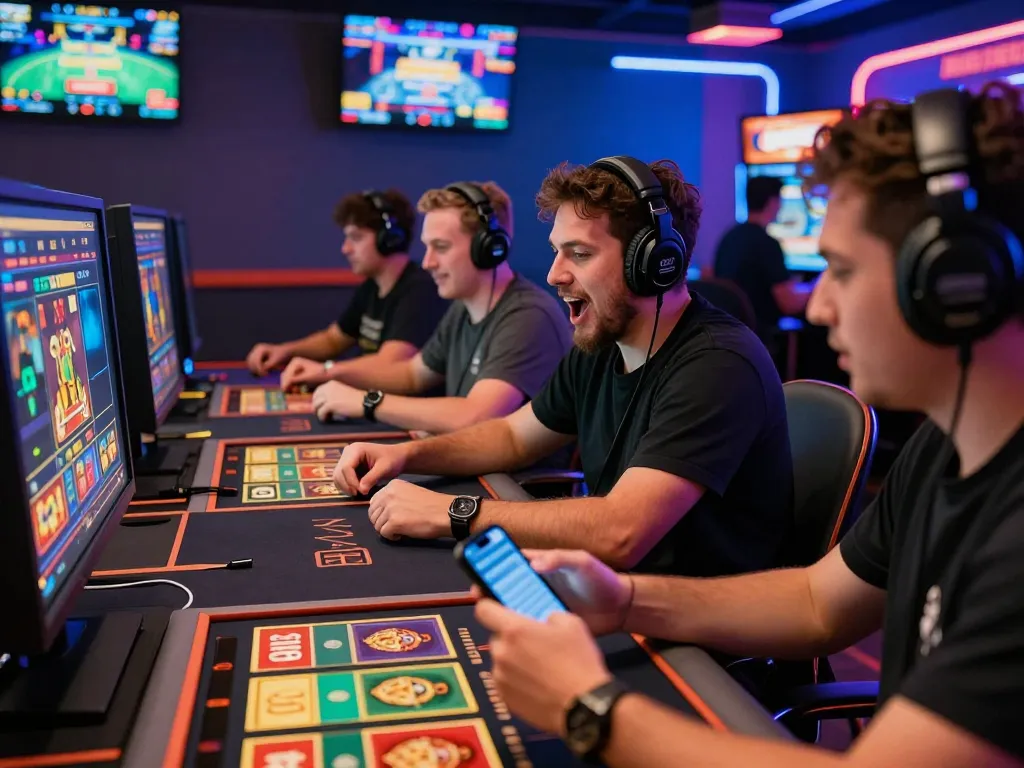 Engaging gambling action at https://bomwin.jp.net/ with players in vibrant online casino games.