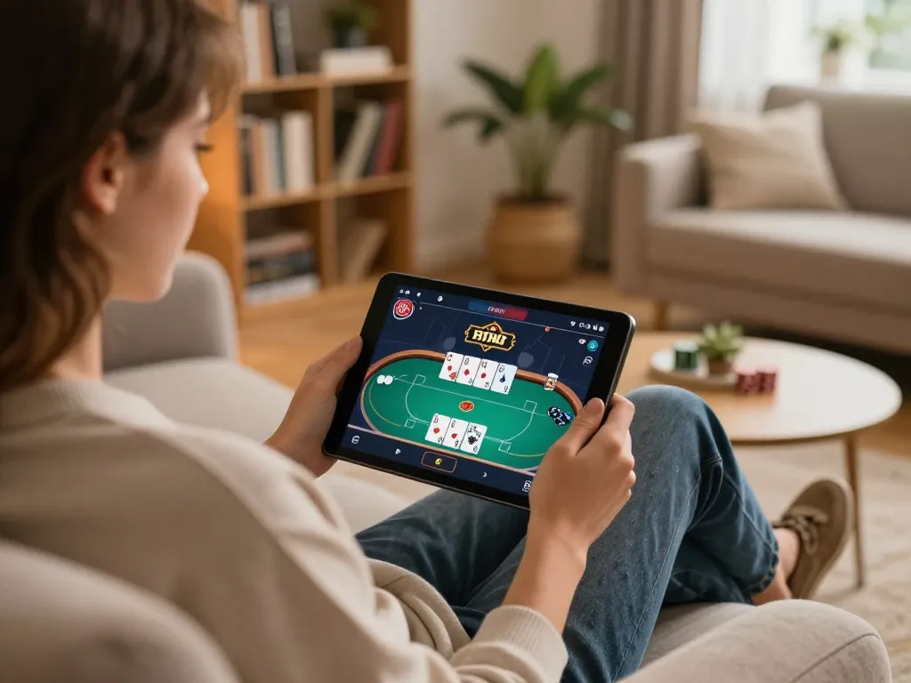 Win big at CWIN's online poker table during a cozy home gaming night.