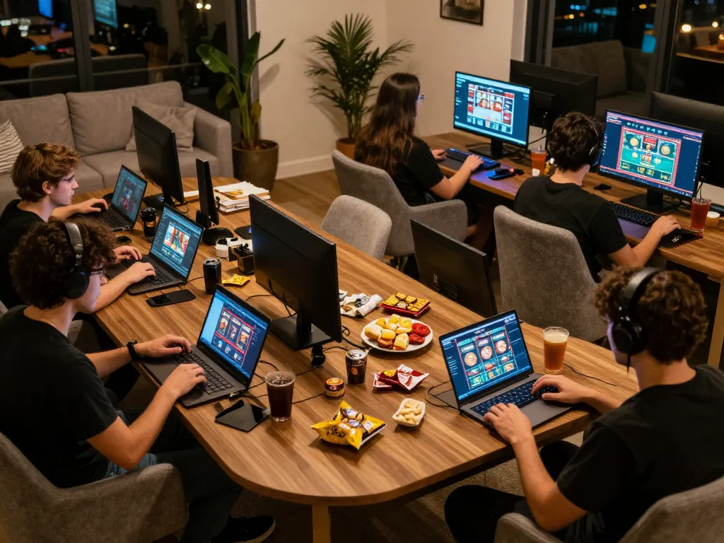 Players enjoying exciting online games at XOCDIA88 while strategizing together in a cozy gaming space