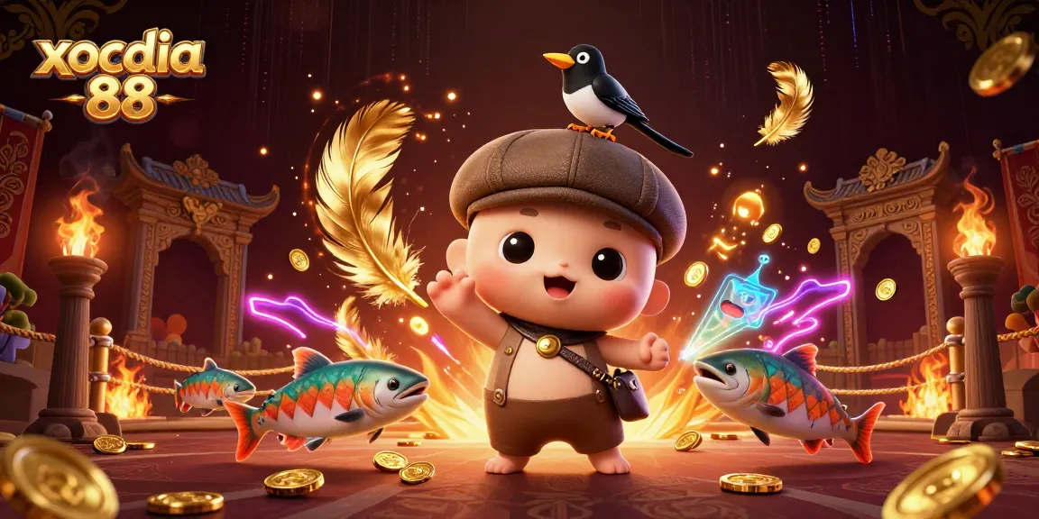 Xocdia 88 engages players with vibrant 3D cartoon characters, showcasing dynamic casino action and a lively gaming atmosphere.