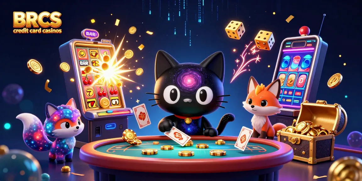 Experience the thrill of BRCS credit card casinos with a cosmic gaming scene full of vibrant elements.