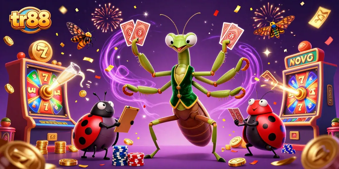 Experience thrilling fun with tr88's dynamic 3D casino illustration showcasing exciting slot games.
