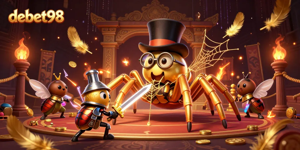 Experience thrilling gameplay at debet98 with vibrant casino action featuring a golden spider and knight!